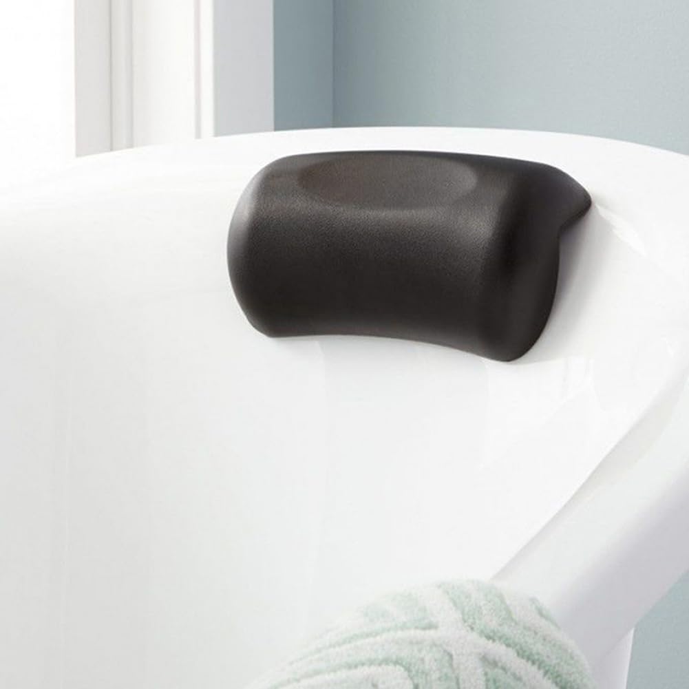 Oreiller de Bain Spa Appui-Tête de Baignoire Antidérapant Oreillers de Bain Doux et Imperméables avec Ventouses Coussin de Cou de Bain Gris