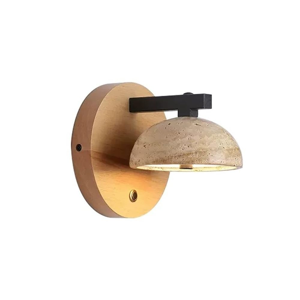 Mid Century Modern Yellow Travertine Wall Light LED 12W Stone Wall Sconce