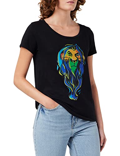 Disney Wodlionts037 Camiseta, Negro, XL para Mujer