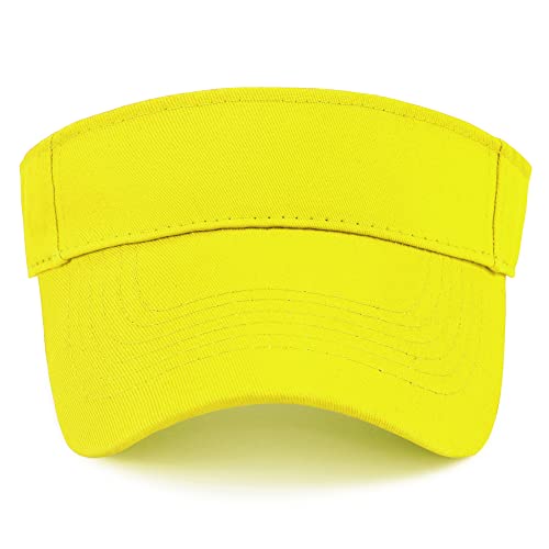 Zando Womens Visor Hats Unisex Sun Visors For Women Men Adjustable Sports Cap Golf Tennis Visors Sun Protection Hat Outdoor Beach Hats For Women Summer Running Hat Yellow Hat One Size #TOP3