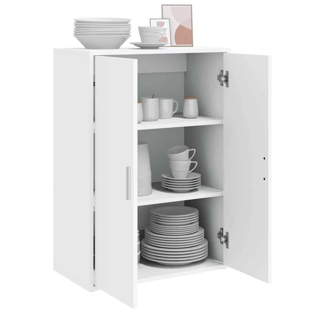 Aparador blanco 60 x 31 x 84 cm de material de madera con diseño moderno, cómoda robusta con capacidad de carga de 90 kg, armario para pasillo y dormitorio para salón, pasillo