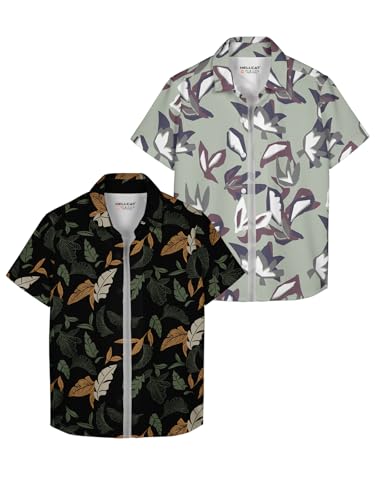 Image of HELLCAT Yellow, Olive Trendy Regular Fit Printed Causal Shirt for Boys - Pack of 2