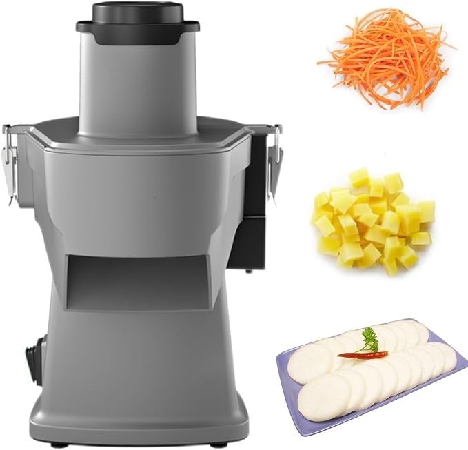 Cortadora eléctrica de verduras para evitar el corte manual y estandarizar dados y tiras uniformes