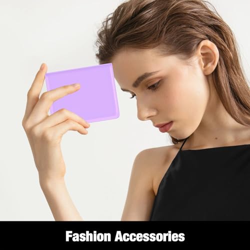 Image of Rouidr Womens Wallet, RFID Small Slim Wallet for Women, Cute Bifold Leather Pocket Credit Card Holder Ladies Mini Purse with Zipper Coin Pocket & ID Window, Purple