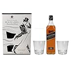  Johnnie Walker Black Label 0,7l (40% Vol) mit Geschenkverpackung + 2 Gläsern - Geschenkbox