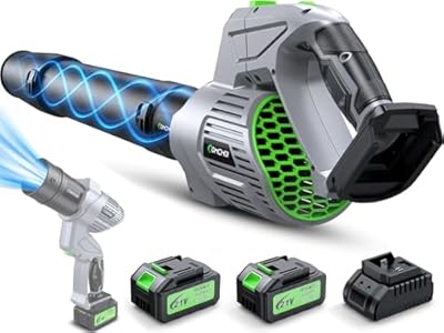 Electric Leaf Blower Cordless, 900,000 RPM, 2 x 4.0Ah Batteries & Charger, Handheld Leaf Blowers for Lawn Care, 5 Speed Mode, Portable Lightweight Grass Blower for Yard, Patio & Outdoor Use