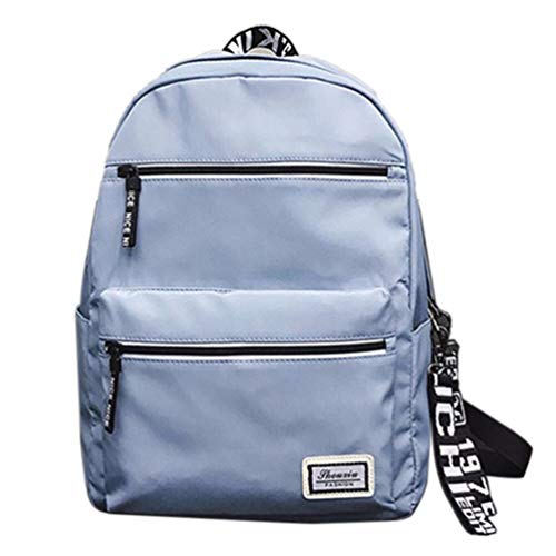 SEN Mochilas Escolares Campus Universitario Coreano Estilo académico Mochila Simple Uzzang (Azul Claro)