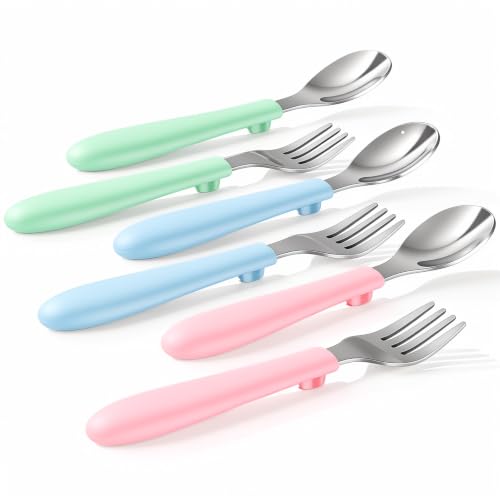 6 PCS Toddler Utensils 18/8 Stainless Steel Fork and Spoon Set