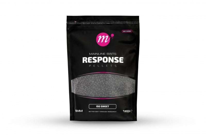 Mainline Baits Response Pellet ISO Sweet 5mm 1kg | Carp Fishing Feed Pellets | Slow Break Down Releasing Flavour and Attraction into an Area Around Hookbait | Use with Boilies and Spod Mixes
