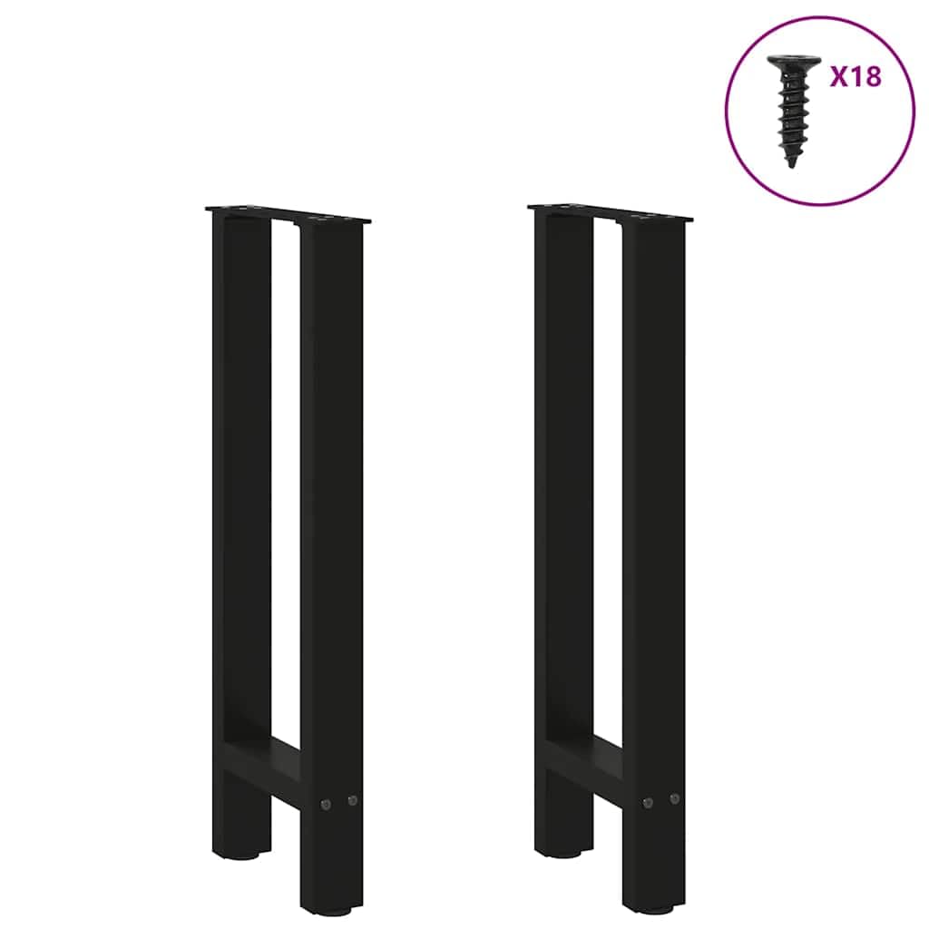 Gambe da tavolo per console, colore nero, set da 28 x (72-73) cm, in acciaio verniciato a polvere, robuste gambe da tavolo in metallo per progetti di mobili fai da te, piedini regolabili