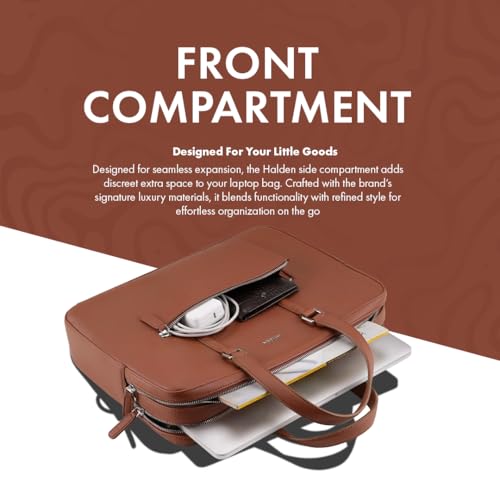 Image of HALDEN Harrington Double Zipper - Vegan Saffiano Leather Laptop Bag
