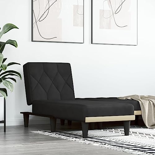 Vetnasa Sofá diván de tercio Negro Mobiliario, Sillas, Divanes Negro 14,95 KG