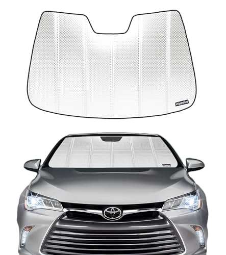 Pigenius Windshield Sun Shade for Toyota Camry 2012-2017,Without Lane Departure Alert. Reflective Aluminum Film Front Window Sunshade - BLAZBLOCK