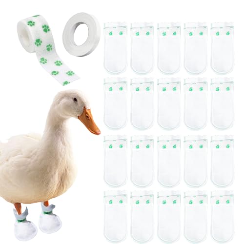 ZZBUY Disposable Boots for Real Duck Feet, Bumble Foot for Duck Supplies with Bandage, Large Size (Green, 20 PCS)