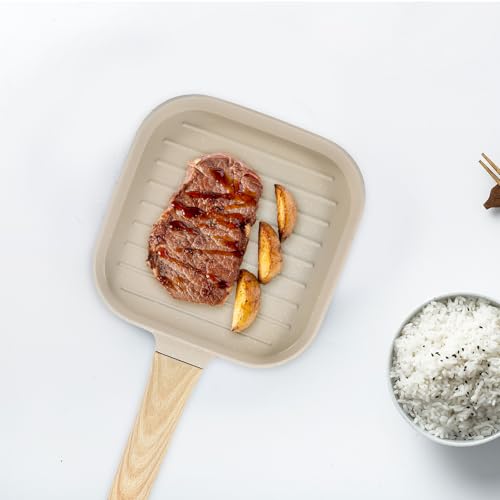 Poêle à steak antiadhésive 24 cm en aluminium à diffusion thermique