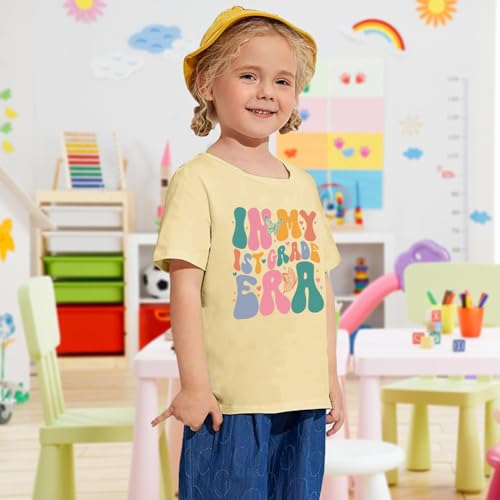 Happy First Day of School Shirt Kids Girls Boys Cute Back to School T-Shirt 1st 2nd 3rd Grade Short Sleeve Tops 5-11Y3