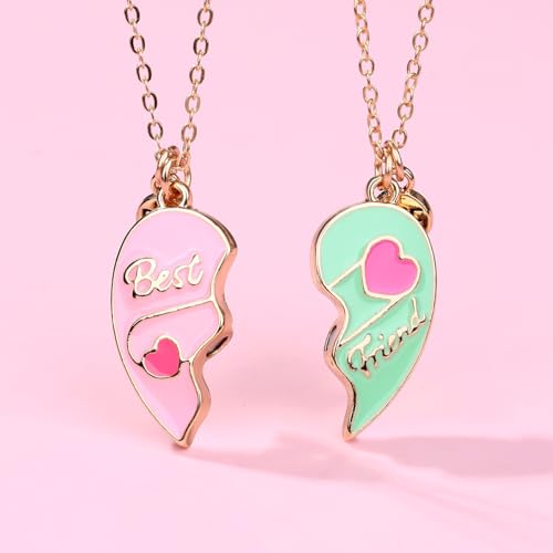 Best Friends Necklace for 2, Magnetic Heart Matching Pendant BFF Friendship Gift for Women2