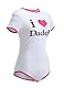 LittleForBig Baumwolle Strampler Onesie Pyjamas Bodysuit - I love Daddy Muster Rosa XL