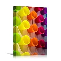 Canvas Wall Art Gradient Cup Arrangement Abstract Architecture & Maps Building Chic Home Office Photography - 12x18 inches
