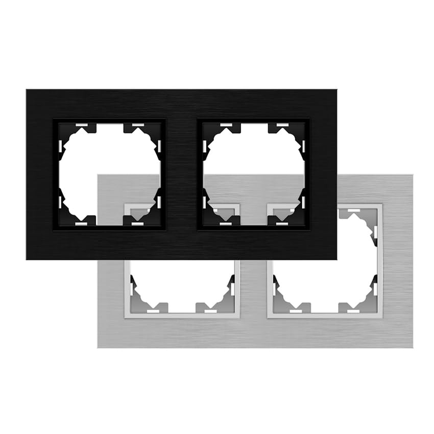 Cadre en aluminium noir pour 2 modules photo et document léger