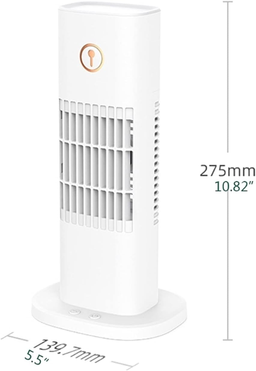 Mute USB Water Cooling Fans, Humidification Tower Fan, Desktop Leafless Spray Humidification Fan W/ 300ml Water(Pink)