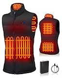 Chauffage Rapide et Contrôle Intelligent de Température: Grâce à la batterie de 7.4 V 18400 mAh incluse, le gilet chauffe en quelques secondes. Deux boutons indépendants permettent d'ajuster les zones avant et arrière avec 3 niveaux de température : Rouge (55-60 °C), Blanc (50-55 °C) et Bleu (45-50 °C), idéal pour un climat hivernal changeant. Remarque : utilisez uniquement le port DC pour la fonction de chauffage