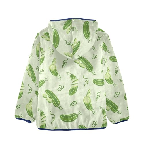 Cucumber Spiral Tendril Girls Fleece Jacket Girls Fall Jacket Girls Zip Up Hoodie Girls Sherpa Jacket 2-10T2