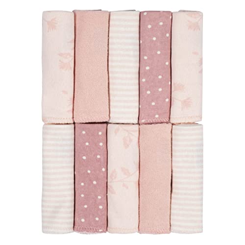 Image of Just Born Boys and Girls Newborn Infant Baby Toddler Soft Bath Baby Washcloth Multi Pack, Vintage Floral, 10 Pack