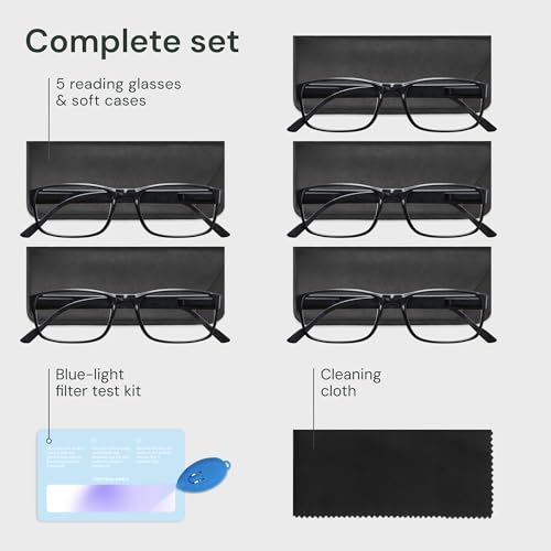 Image of Gaoye Professional Reading Glasses for All Day - Computer Readers with Blue Light Protection - Value Pack