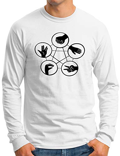 T-shirt manches longues homme grande taille S au 4XL Rock Paper Scissors Lizard Spock