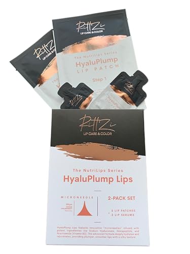RITTZI HyaluPlump Lips 2-PACK SET – Innovative Two-Step Lip Care System for Hydrated, Plump Lips Featuring Sodium Hyaluronate, Peptides, and Niacinamide