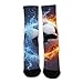 CWECVWE Boy's Dress Decor Socks Sport Baseball Compression Socks Travel Fashion Decor Water And Fire Soccer Ball