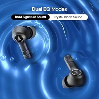Boat Nirvana Iris Truly Wireless in Ear Ear Buds w/Up to 32 dB Active Noise Cancellation,120 Hrs Playback,Crystal Bionic Sound Powered by HiFi,Beast Mode,ENx Tech,Hearables App(Crystal Black)