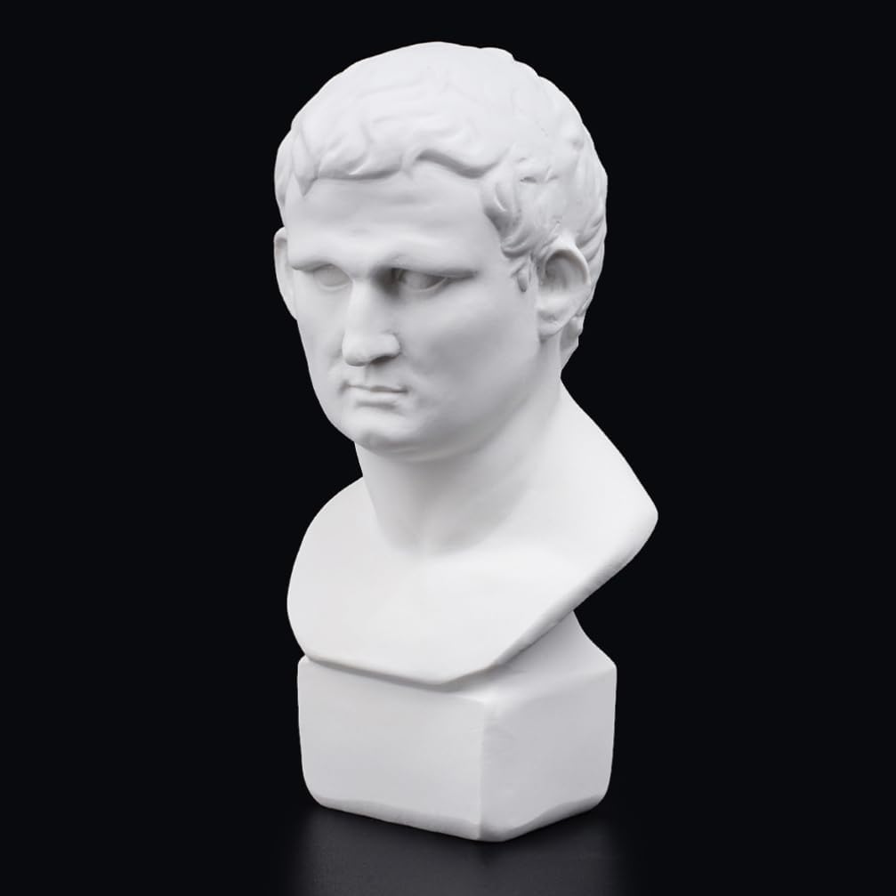 VOSAREA Small Resin Bust Figurine, Classic White Desk Sculpture Decor