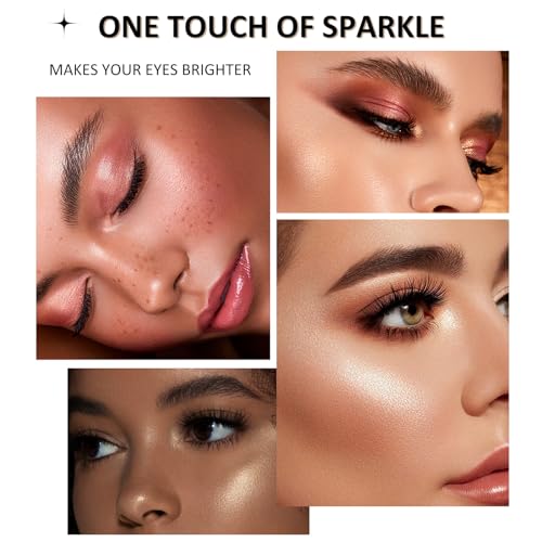 Highlighter Makeup Stick, 2 In 1 Liquid Highlighter & Cream Eyeshadow Stick - Multi Purpose Highlighter Stick Bronzer Contour Stick - Waterproof Long Lasting Shimmer Contour Liquid Luminizer, 02 - Image 7