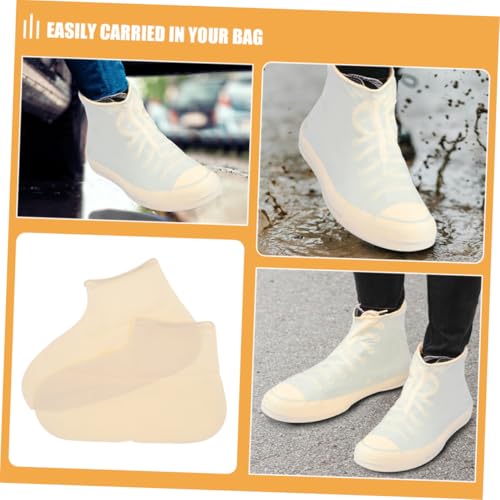 FOMIYES 2 pares de fundas reutilizables de silicona para calzado para hombres y mujeres, protectores antideslizantes para exteriores, para caminar, ciclismo y días lluviosos en diseños modernos miniatura 7