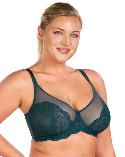 Image of HSIA Minimizer Bras for Women, Full Coverage Lace Bra for Heavy Breasts Unlined Bras with Underwire
