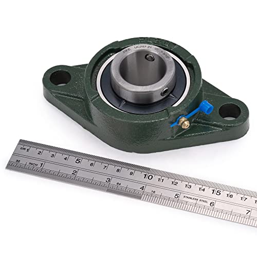 Image of XIKE 2 Pcs UCFL207-21 Bore 1-5 /16 inch Pillow Block Flange Mounted Ball Bearings.