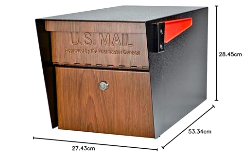 Mail Boss Bordsteinkante, Holzmaserung 7510 Mail Manager Verriegelung Sicherheit Briefkasten