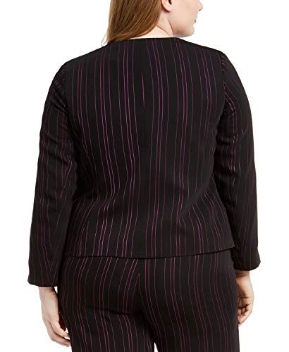 Bar III Womens Plus Striped Open Front Jacket2