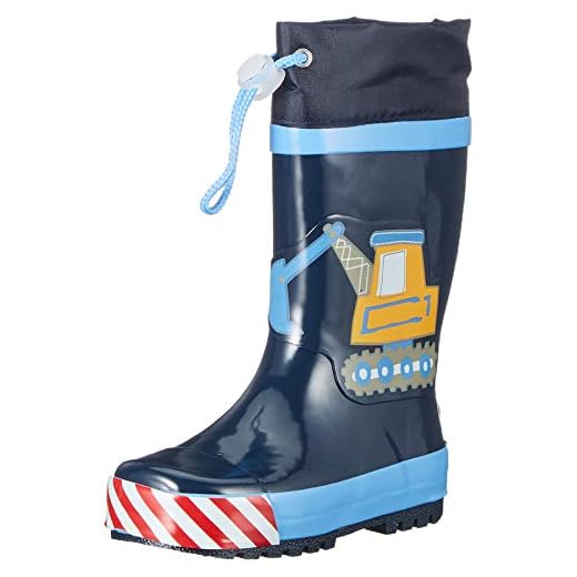 Playshoes Botas de Goma, Botas de lluvia Unisex niños, Sitio de Construcción, 26/27 EU