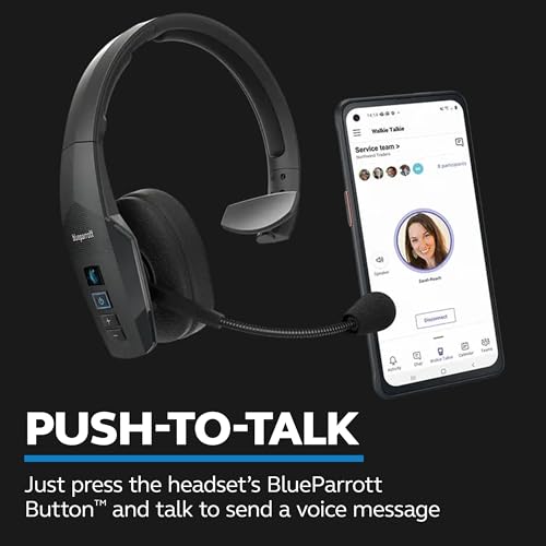 undefined BlueParrott B450-XT Mono Bluetooth Wireless Headphones 96% Noise Canceling Over Head Trucker Headset with Mic, All Day Comfort Padded Headband, 300 ft. Wireless Range, 24 hrs. Talk Time, Black の商品画像 4