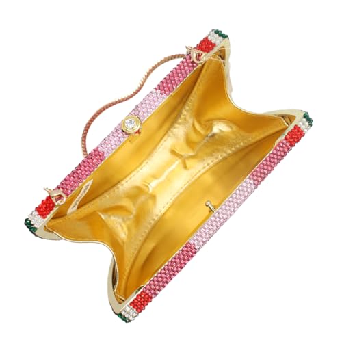 Image of RomanticDesign Cute Watermelon Rhinestone Evening Clutch for Women Glitter Crystal Purse Party Cocktail Banquet Handbag