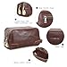 CONTACTS Toiletry Bag with Lock for Men Genuine Leather Travel Bag Shaving Dopp Kit Organizer Clutch with Handle and Double Combination Lock