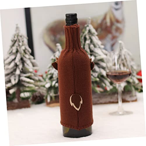 Cubiertas de botellas de vino navideñas y adornos de Papá Noel para mesa 3