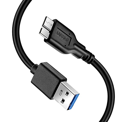 USB 3.0 A Male to Micro USB 3.0,Micro B Cable Sync Cord,Data Wire Compatible with Seagate,Samsung,My Passport and More External Hard Drive(1ft/Black)