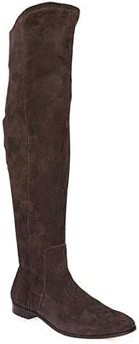 Brown suede over the knee flat boots Outlet