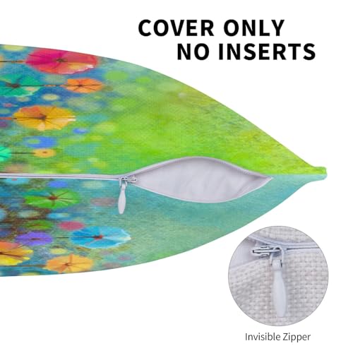 Lot de 2 housses de coussin décoratives avec fleurs colorées