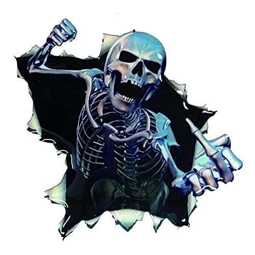 Fulenyi Pegatina de calavera 3D | Pegatinas reflectantes para automóviles impermeables para parachoques de camiones de puertas de automóviles, cubiertas automáticas Cover