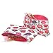 Waterproof Makeup Bags For Women Lips Printing Girls Travel Cute Small Cosmetic Bag (2pack)